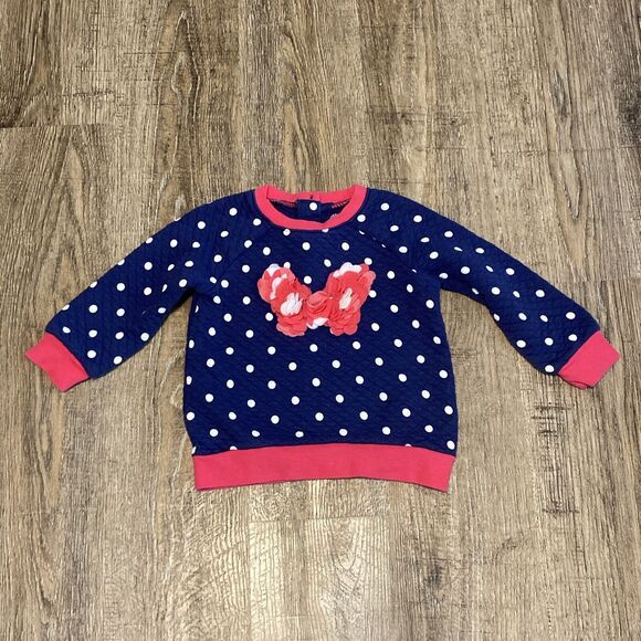 Little Me Cute Girls SweatShirt ~ Sz 2T ~ Pink & Blue ~ Polka Dots ~Long Sleeve - Picture 1 of 3